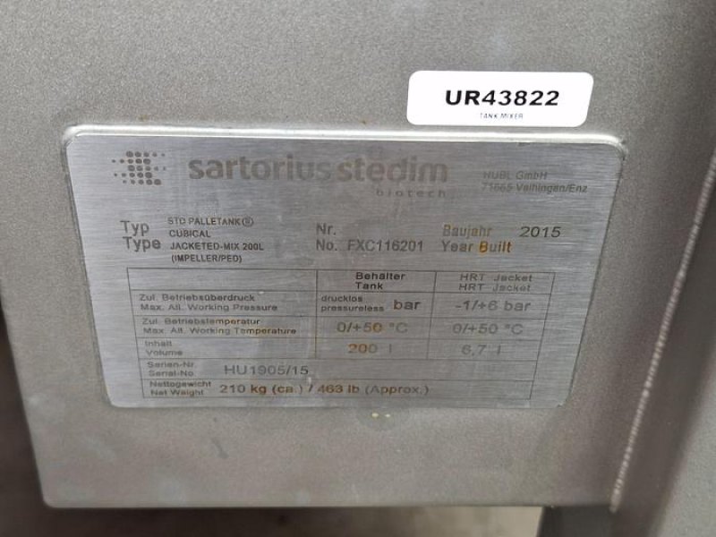 Sartorius Stedim Palletank Cubical Jacketed-Mix 200L Storage Tank