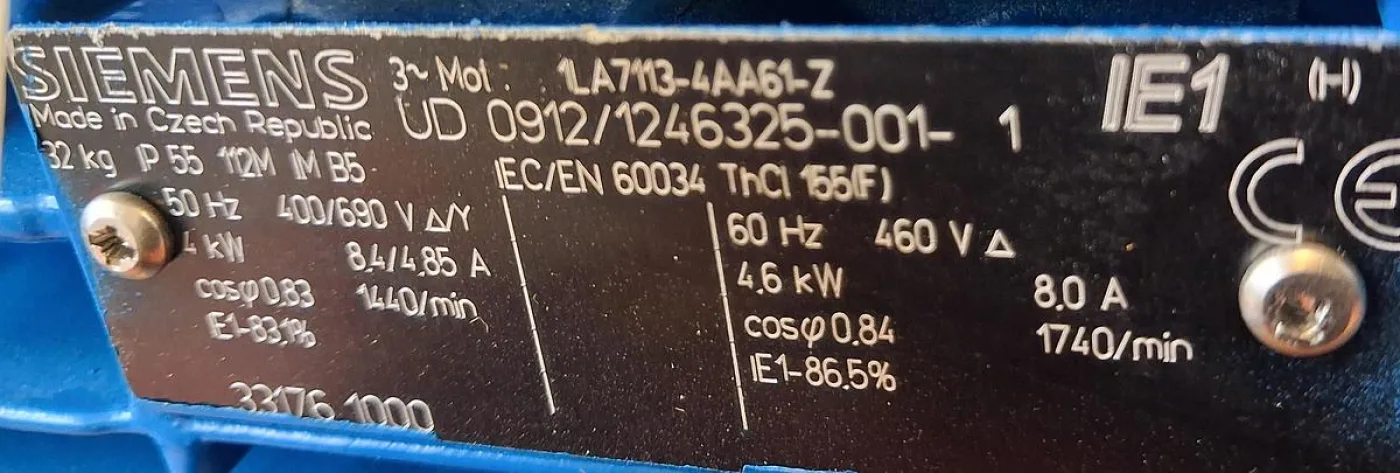 Allweiler Kreiselpumpe Typ: CNH-B 50-160/2-25/250 mit Siemens IE1 Motor - 8