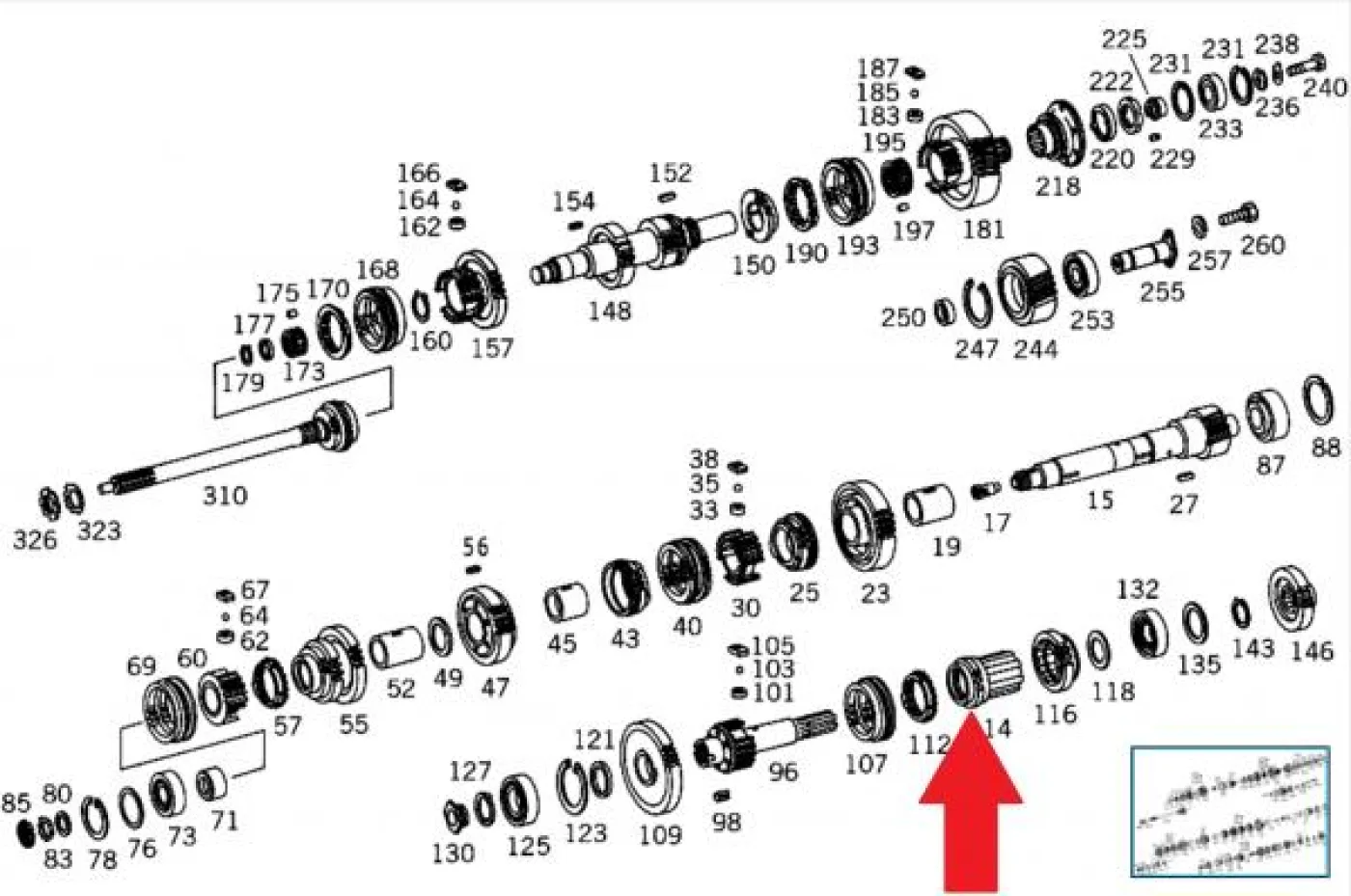 Schakelgeleider achteruitversnelling met lagerbus - 7