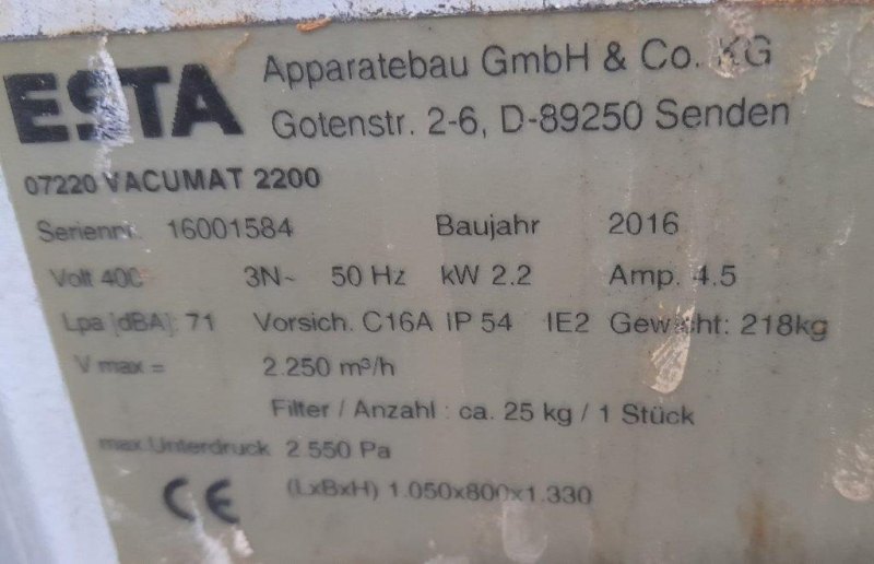 Vacumat 2200 ESTA 2016