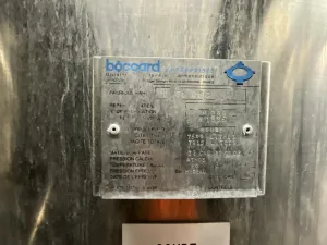 1996 Boccard Boccard 7500 Litre Stainless Steel Vertical Caustic Water Storage Tank - S