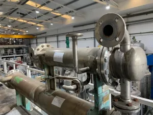 USED TUBULAR EXCHANGER TALLERES MORES 2.1 M2 STAINLESS STEEL 316L