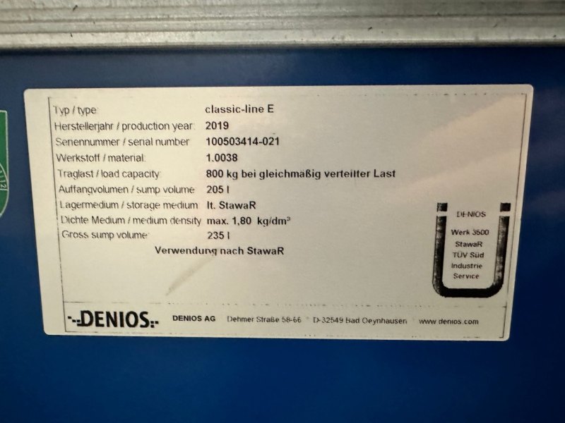 Denios Auffangwanne classic-line aus Stahl für 2 Fässer