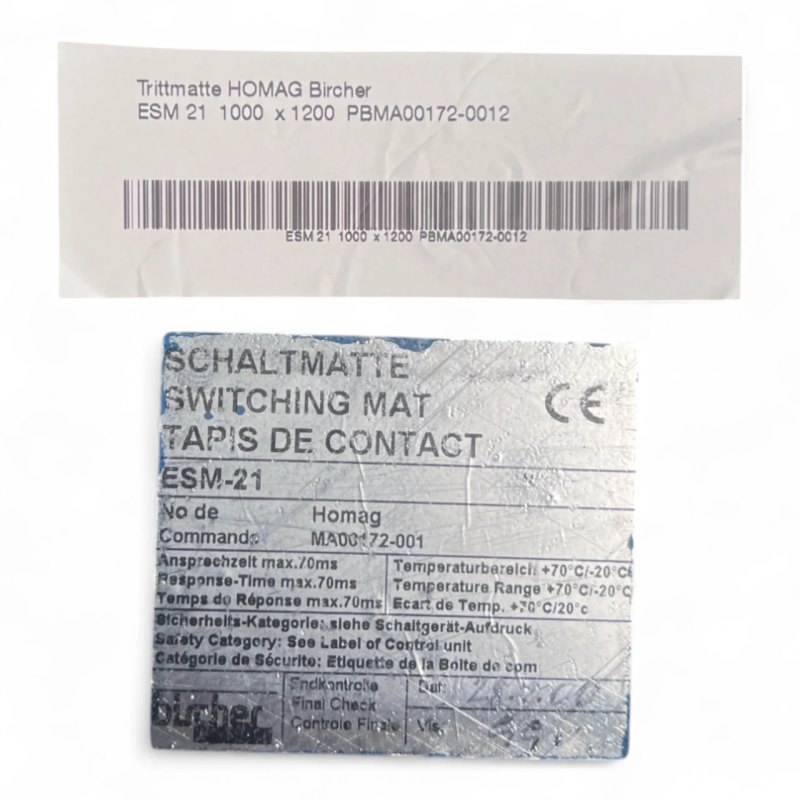 Homag Weeke Bircher Trittmatte Sicherheits-Schaltmatte ESM-21, 1200x1000mm blau 121019-001, PA00524-001 Homag Nr. 4-008-32-0432