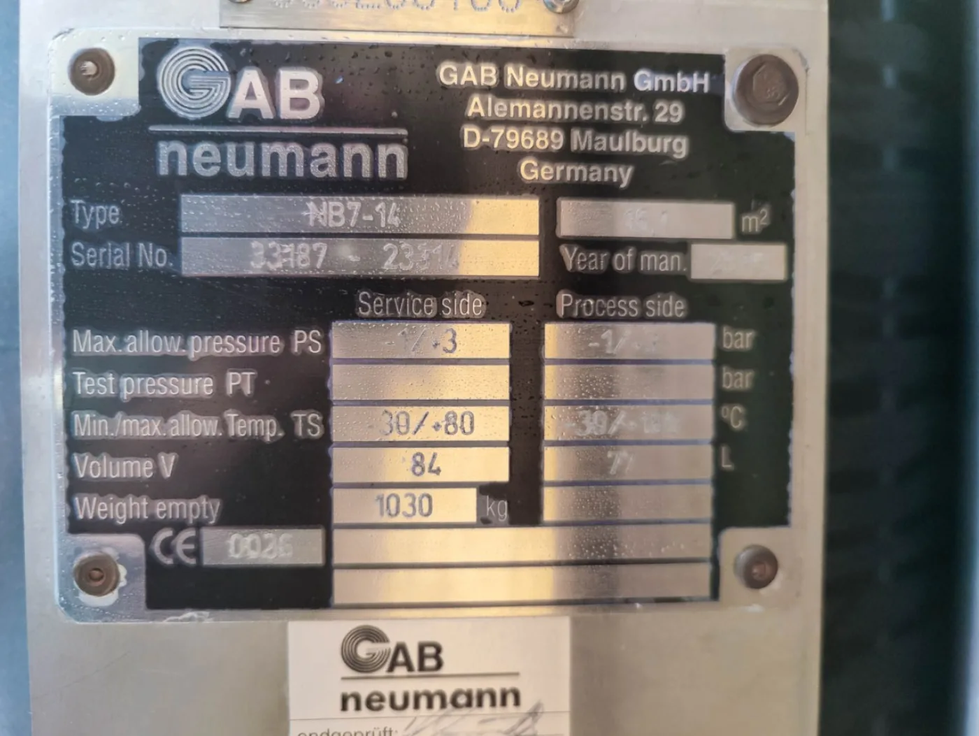 Gab Neumann NB7-14 16,1m² - Shell and tube heat exchanger - 8