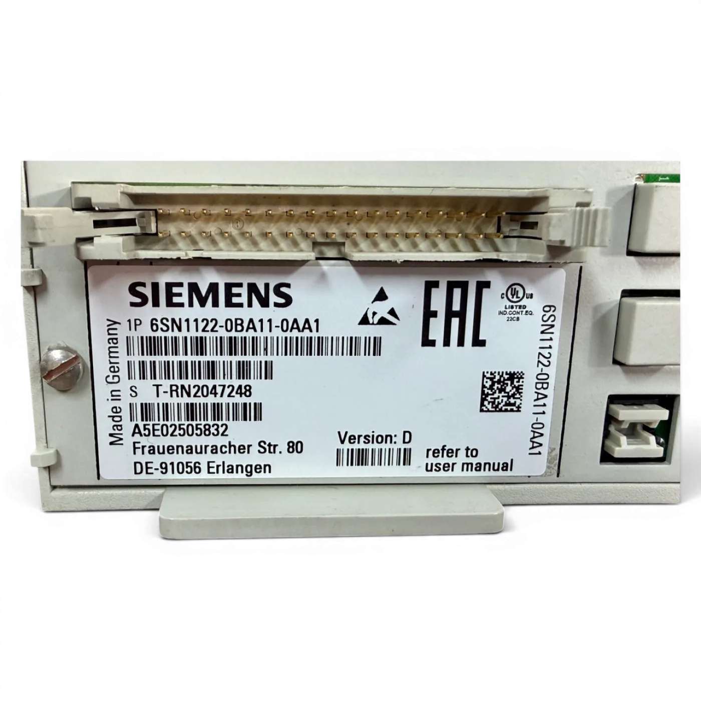 Siemens SIMODRIVE Regelungsbaugruppe Art.-Nr. 6SN1122-0BA11-0AA1 Seriennummer T-RN2047248 - 7