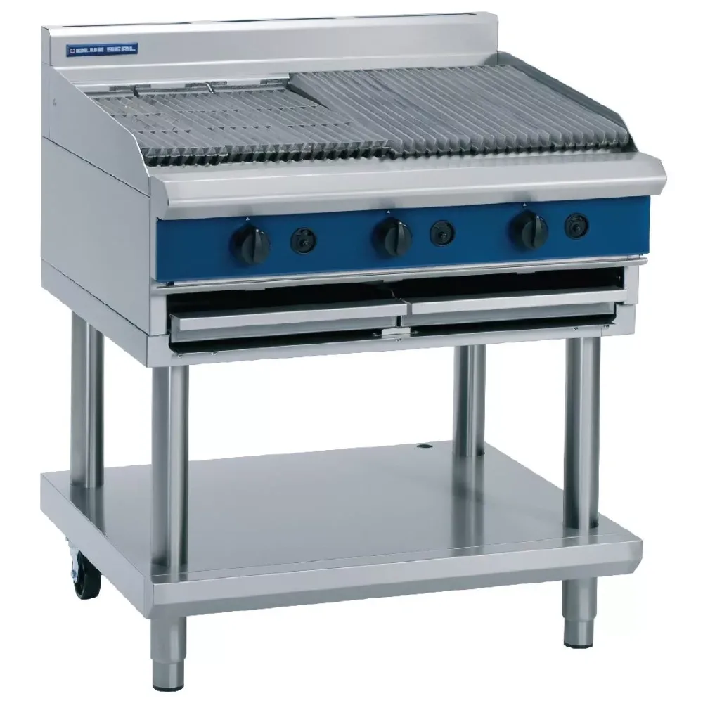 Blue Seal Natural Gas Chargrill with Leg Stand G596-LS-NAT - islandcatering