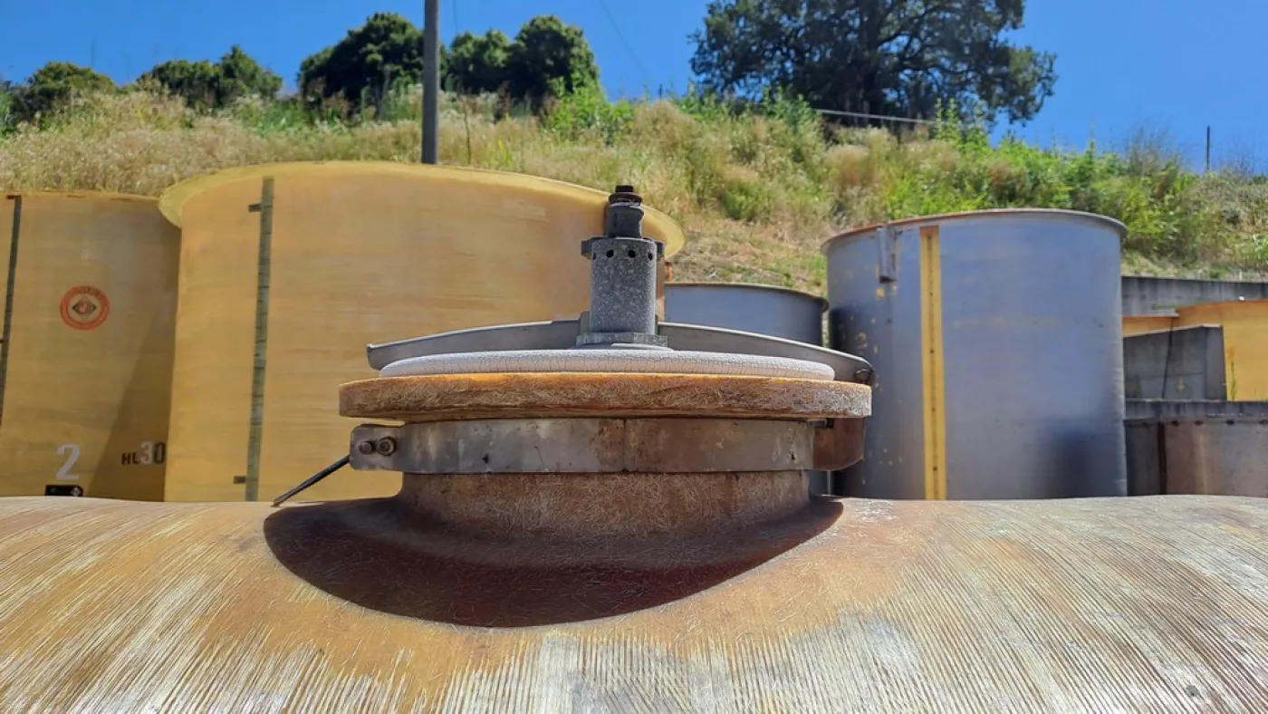 HORIZONTAL FIBERGLASS TANK STORAGE MODEL, CAPACITY 50 HL ABOUT, SECOND HAND EQUIPMENT - 2