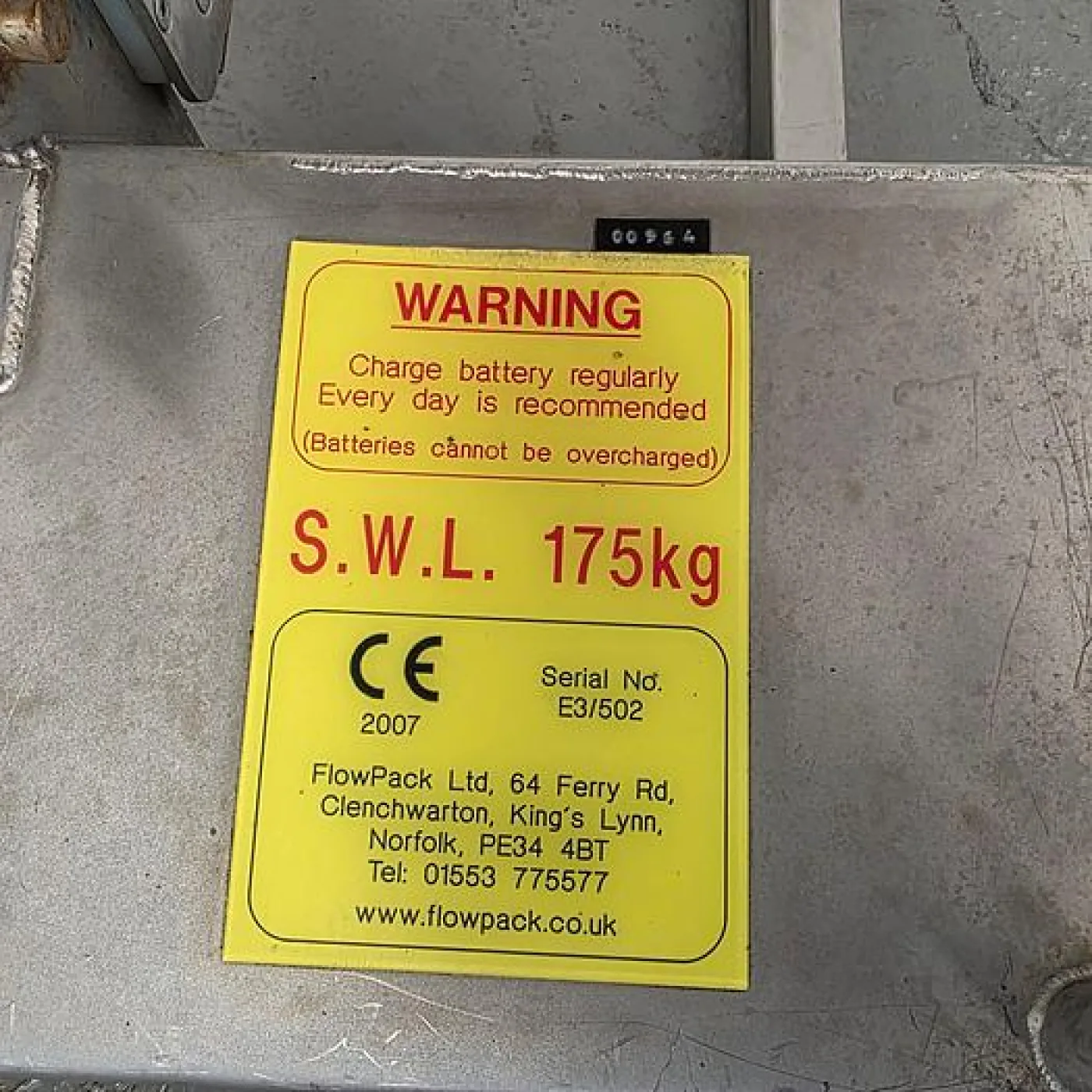 Flowpack Manual Lifter SWL 175kg - 6
