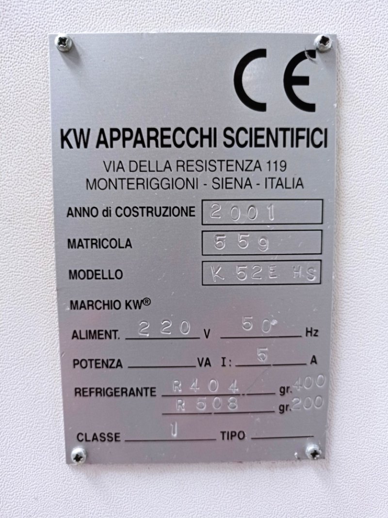 REFRIGERATORE BIOMEDICALE – KW APPARECCHI SCIENTIFICI – MOD. K52E HS
