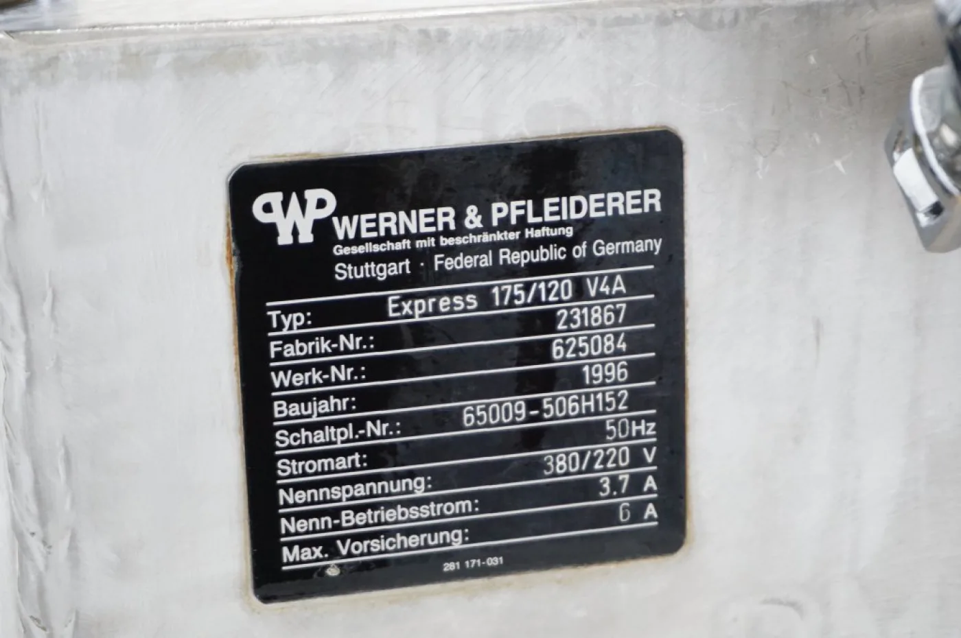 Werner & Pfleiderer EXPRESS 175/120V4A - Sieve granulator - 8