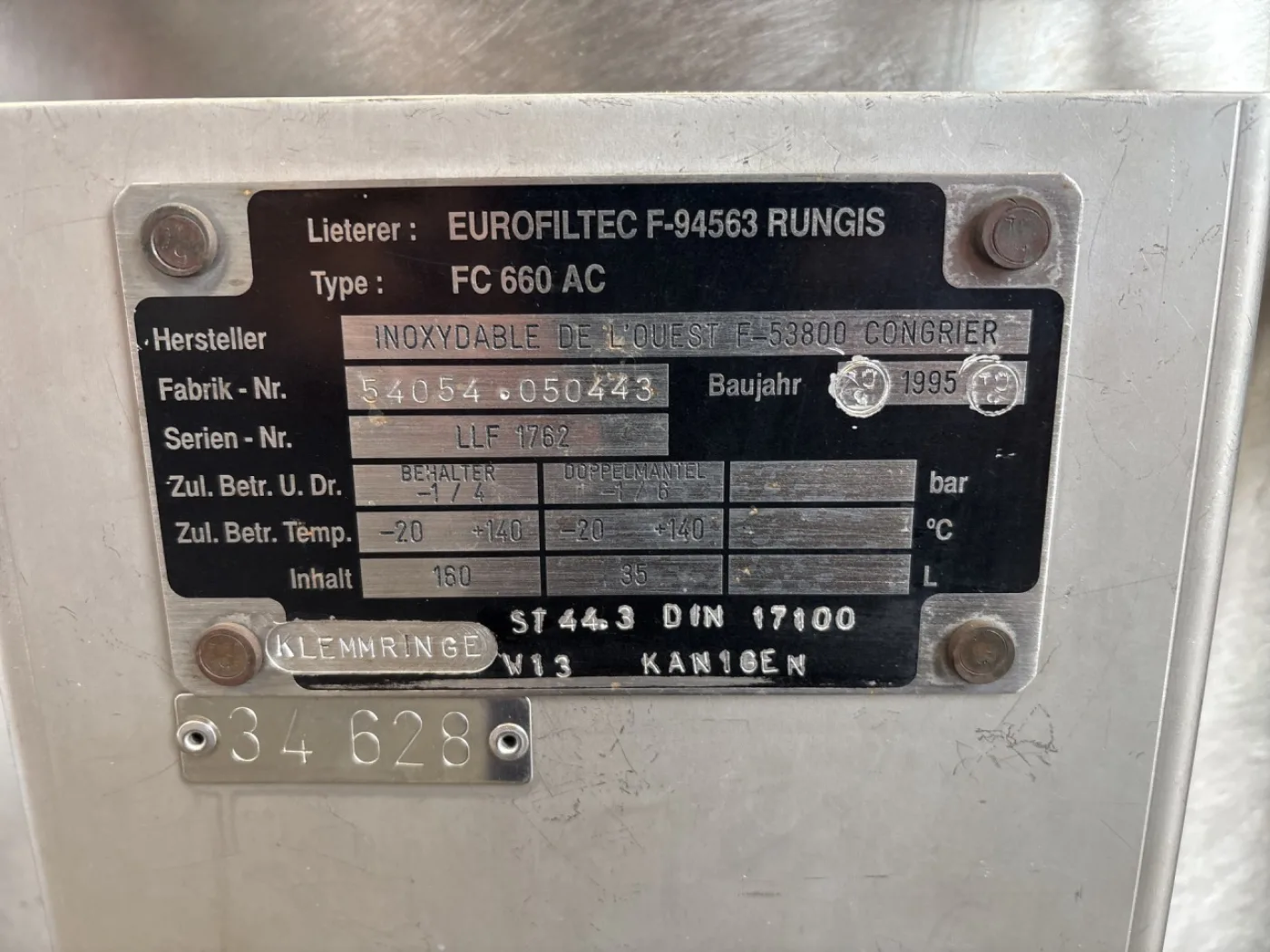 Eurofiltec FC-660AC (2,5 m2; (Ex)) - Horizontal plate filter - 8