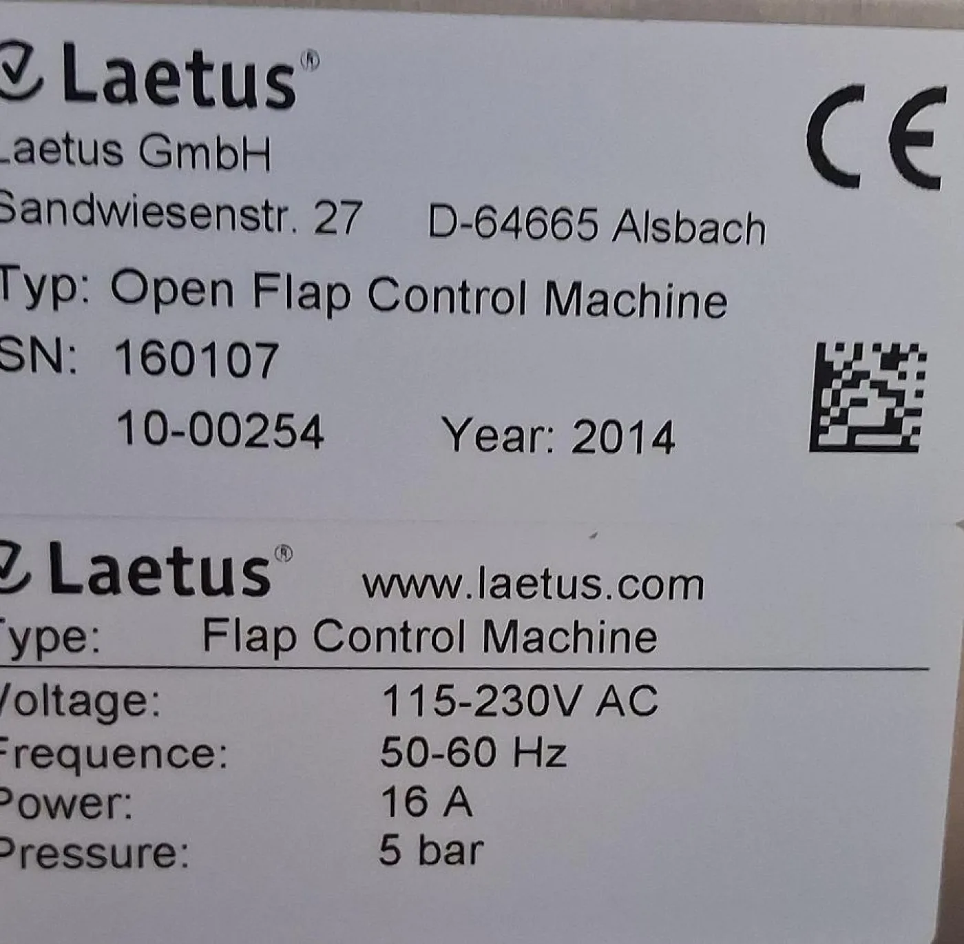 Laetus Open Flap Control Machine - 4