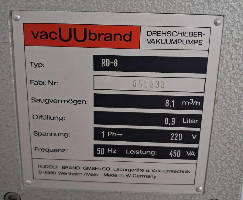 Vacuubrand Drehschieber-Vakuumpumpe vacUUBrand RD-8