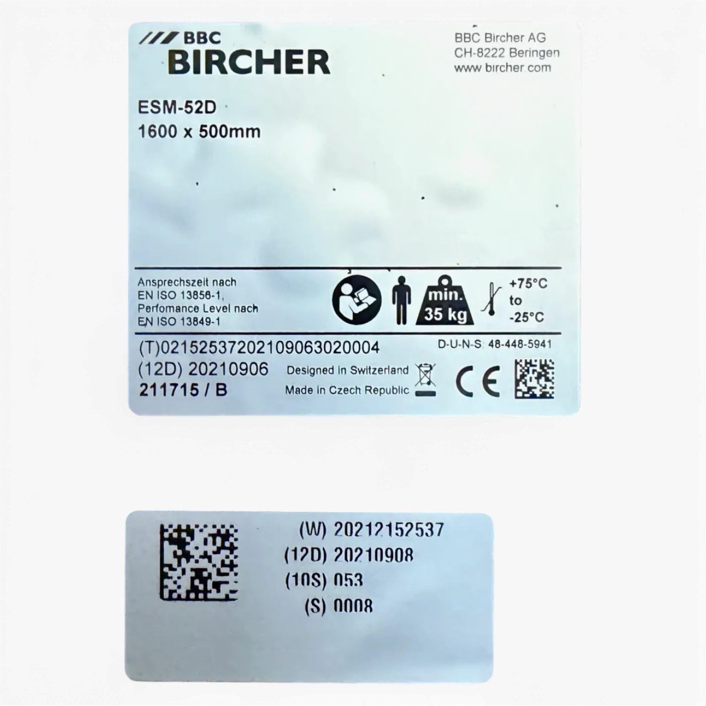 BBC BIRCHER Trittschutzmatte Trittmatte Sicherheitsschaltmatte ESM-52D 1600 x 500 x 11 mm für HOMAG / IMA fabrikneu Hersteller Kennz. 211715/B - 5