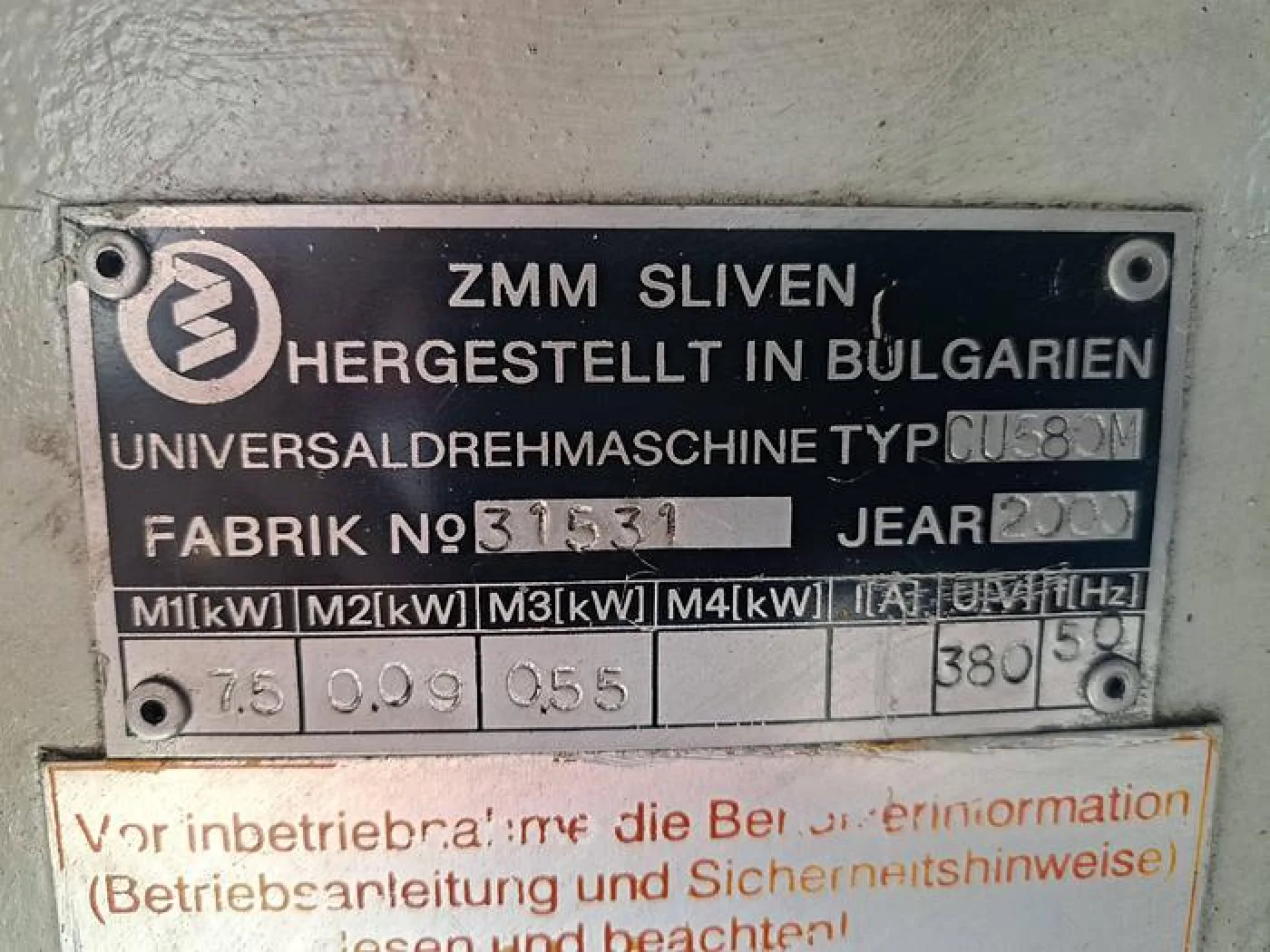 Torno ZMM SLIVEN de 1,5 metros - 5