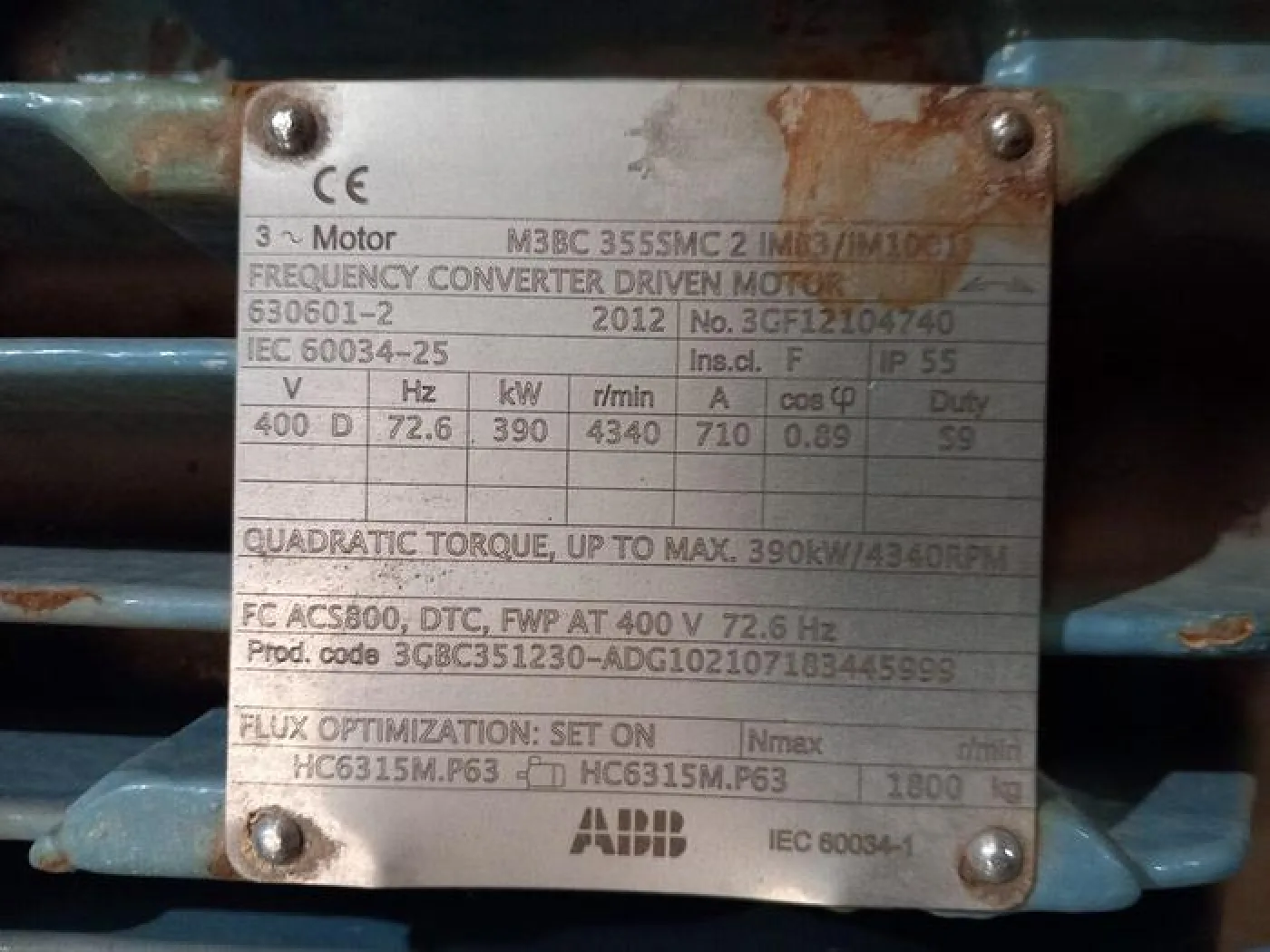 ABB Motors 390 kW M3 BC 3555 MC2 - 3