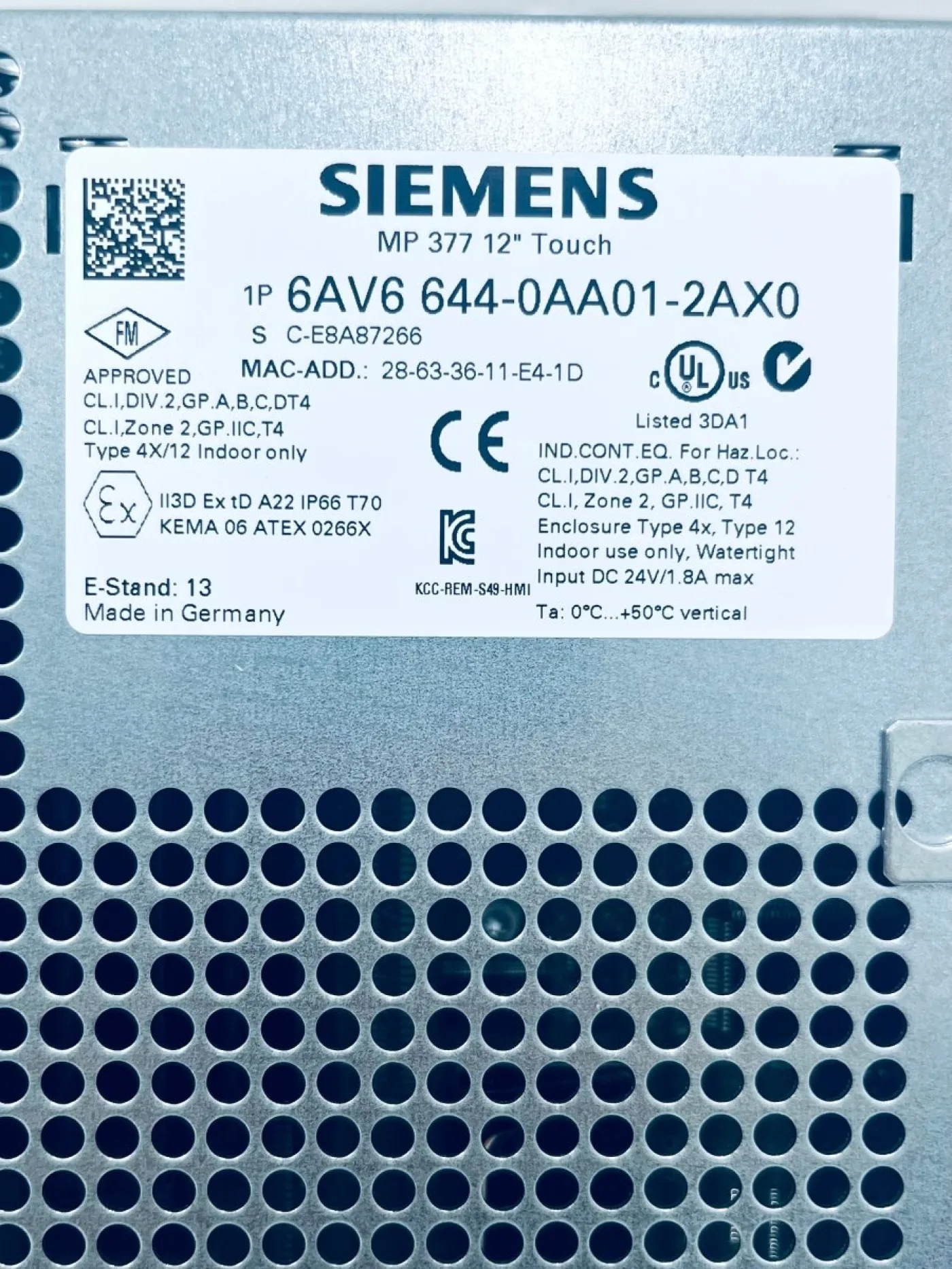 Siemens SIMATIC MP 6AV6 644-0AA01-2AX0 C-E8A87266 - 3