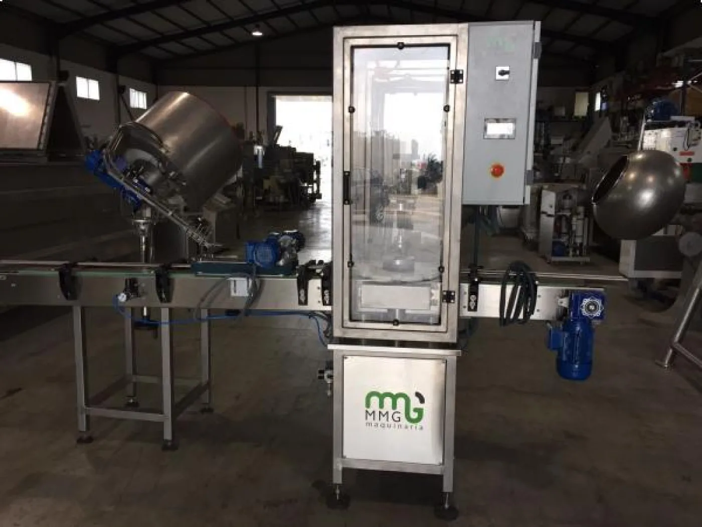 Maquina enroscadora de tapones con alimentador en acero inoxidable - 1