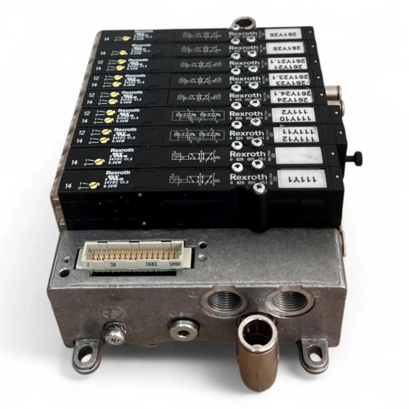 Rexroth Ventilinsel 0 820 055 101G – 9 × R 480 258 424 (IP65, 24 V DC, 10 bar) – passend u.a für HOMAG BOF / BAZ / BHC - 5