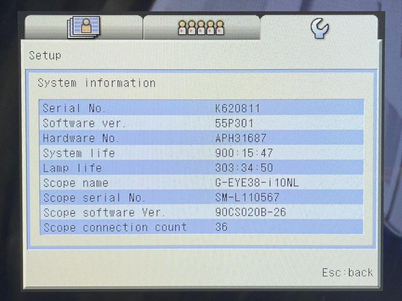 Pentax Scope Model: G-EYE38-i 10NL YOM: 2019 Colonoscope, 36 Times Used.