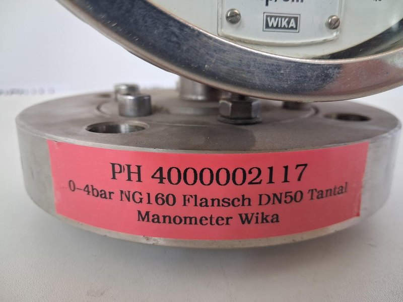 WIKA NG160 Kontaktmanometer 0–4 bar DN50 Flansch