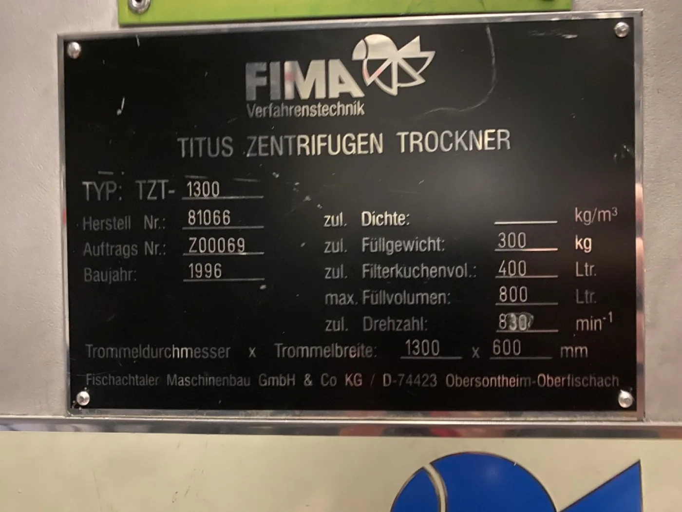 Fima Process Trockner TZT-1300 - Arbeitskorb centrifuge - 2