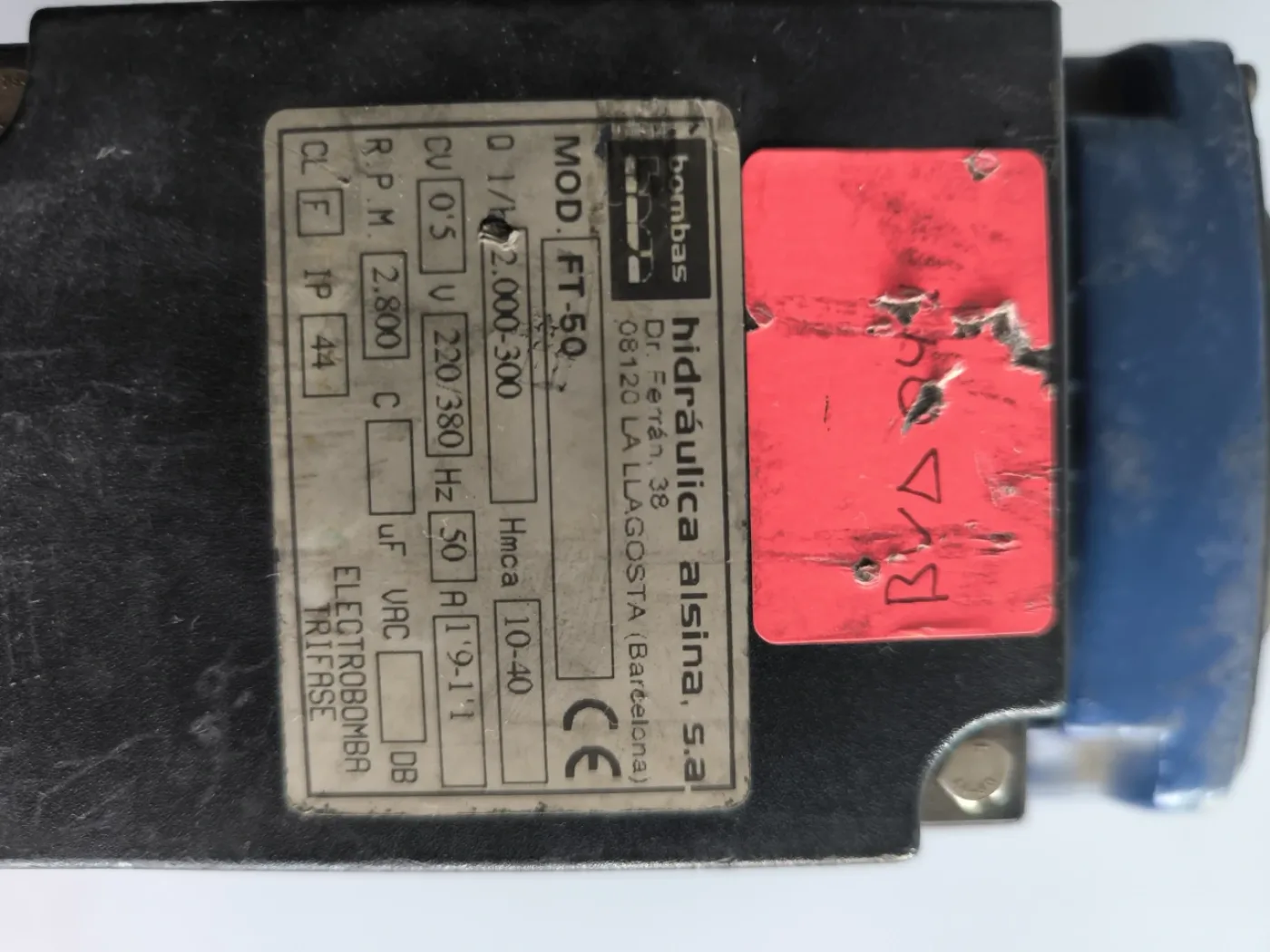 USED ALSINA FT-50 HYDRAULIC PERIPHERAL CENTRIFUGAL ELECTROPUMP - 5