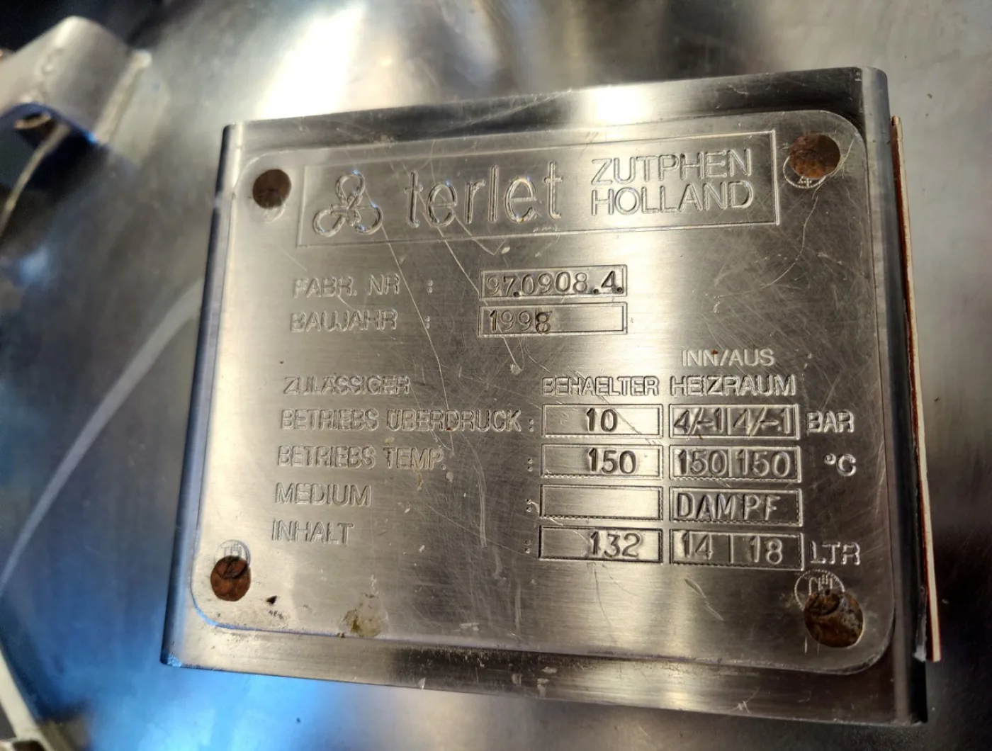 Terlet Terlotherm T2-4M - Scraped surface heat exchanger - 4