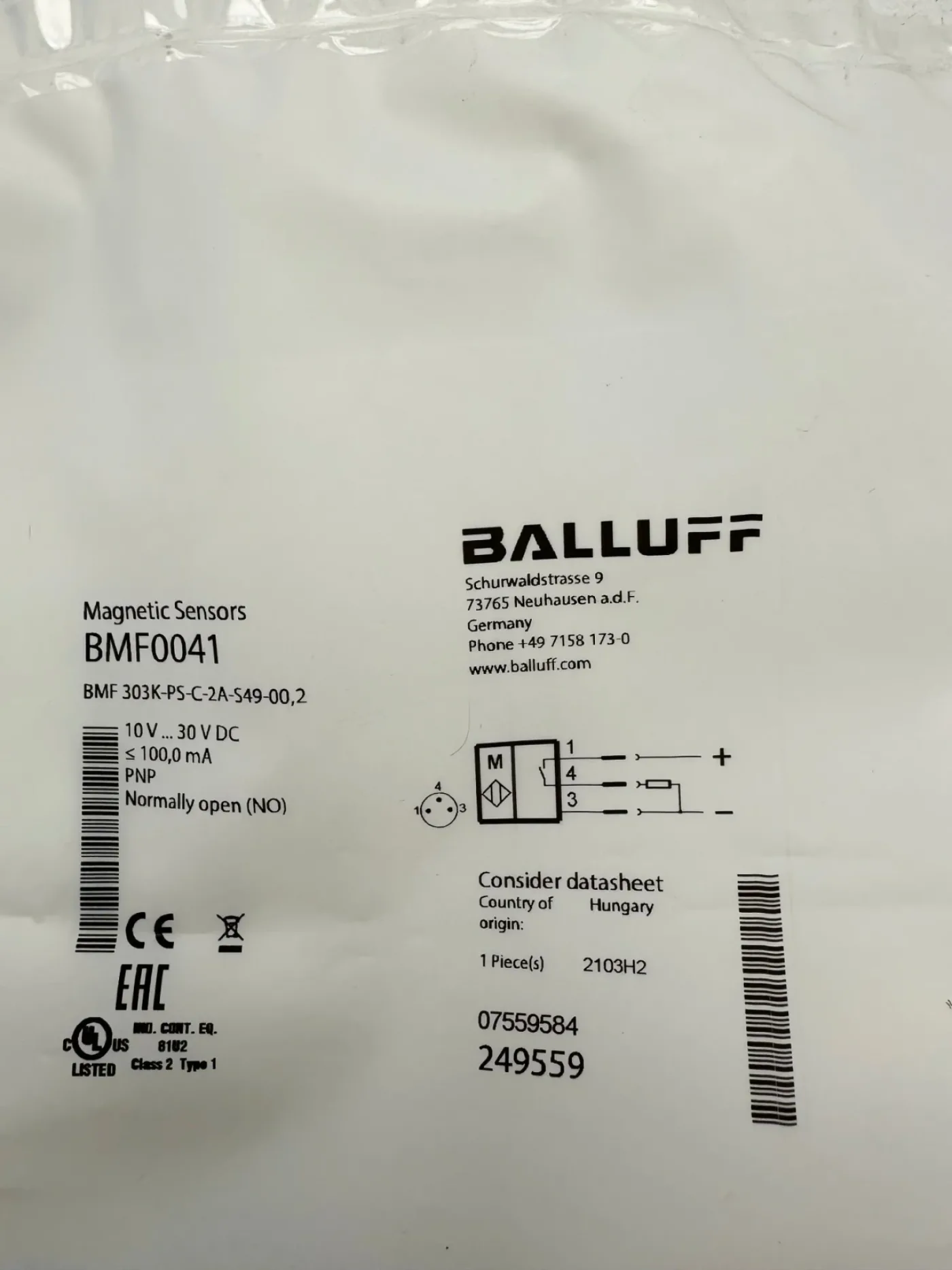 BALLUFF BMF0041 Magnetfeld-Sensoren - 1