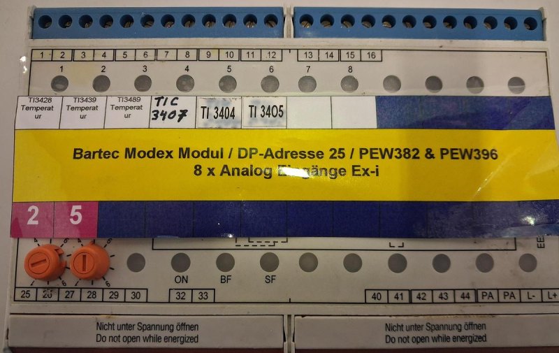 Bartec PROFIBUS DP-Modul / Ex-Transmitter mit der DP-Adresse 25