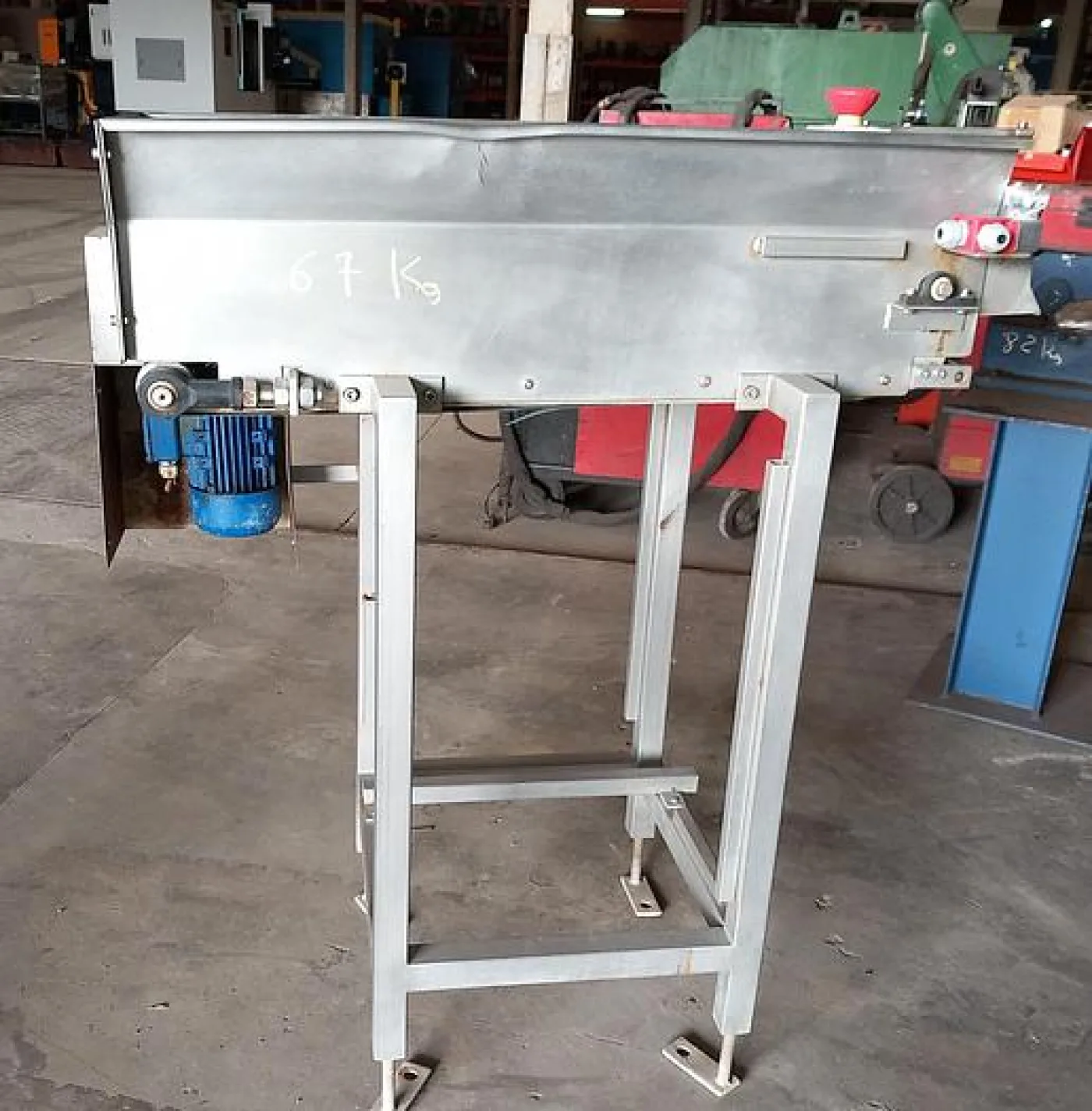 Tapete alimentador de inox para produtos alimentares. - 1