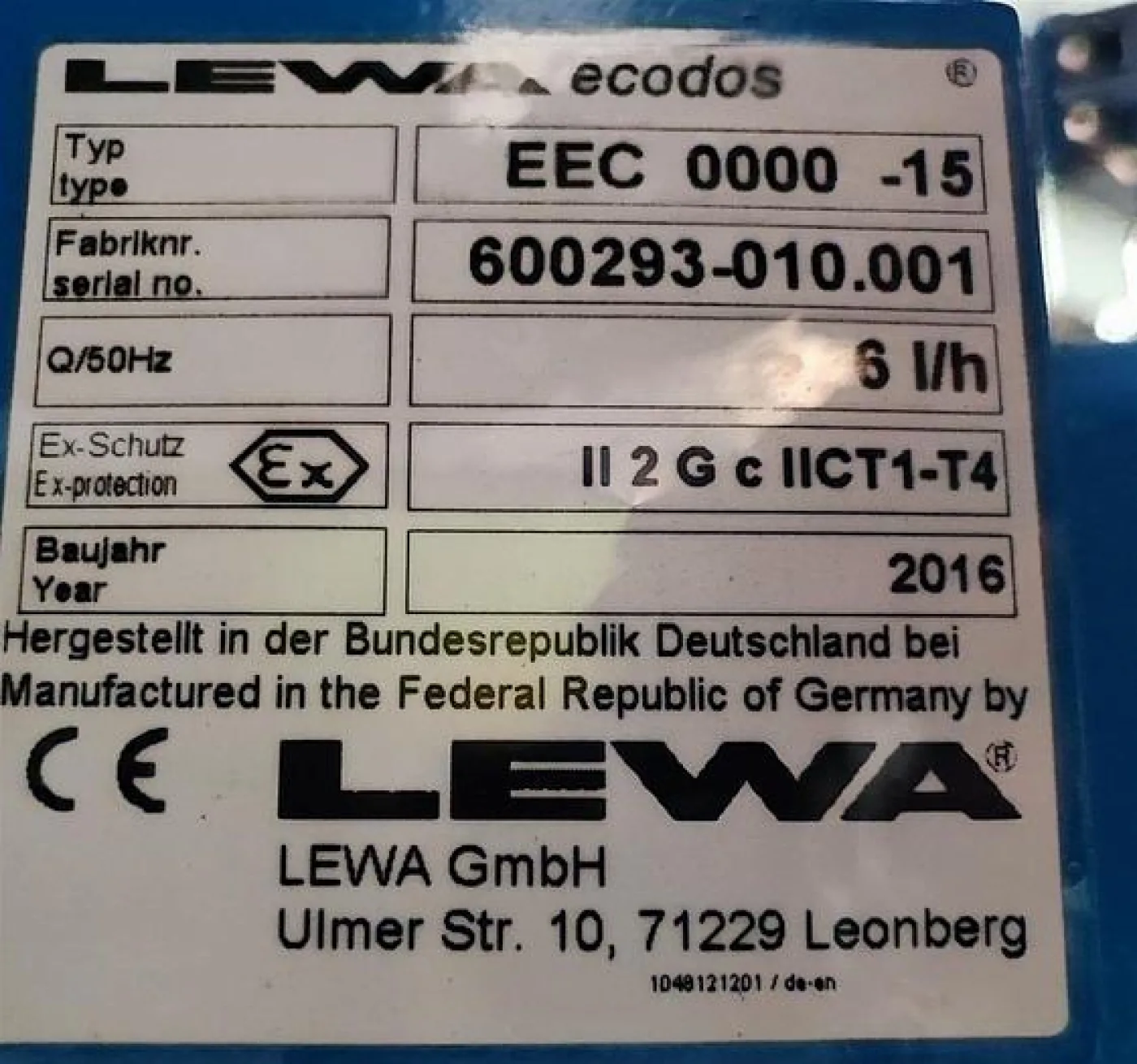 LEWA ecodos® Membrandosierpumpe Ecos EEC 0000 -15 - 5