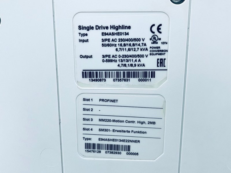 Lenze Single Drive Highline E94ASHE0134 Umrichter mit Transformer