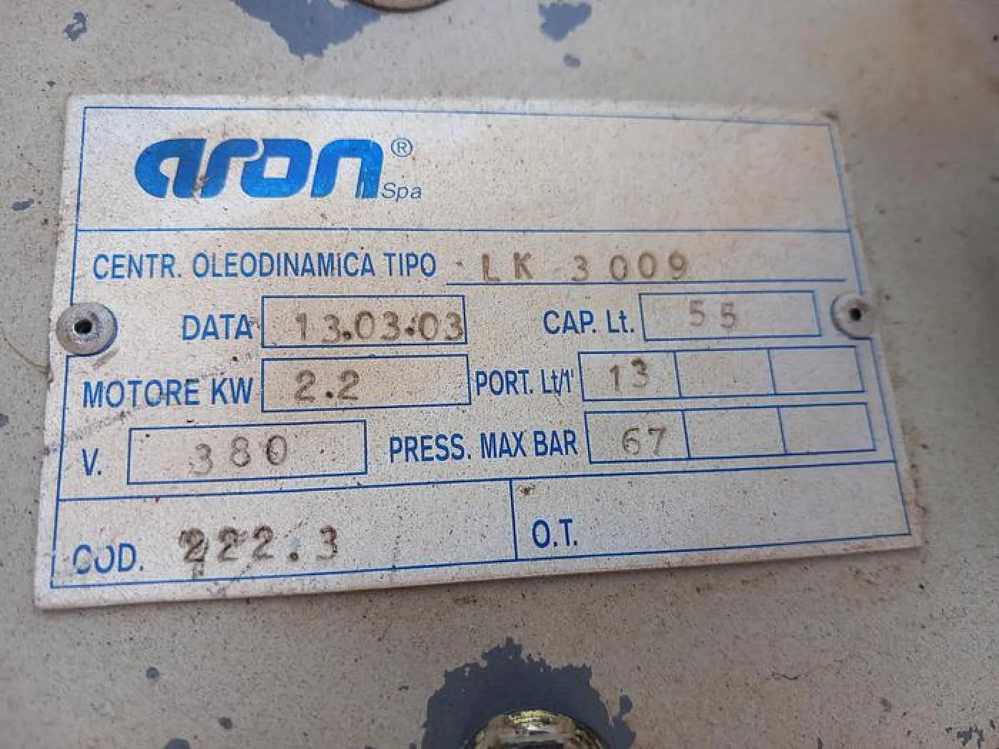 Grupo Hidráulico ARON de 2,2 kw - 2