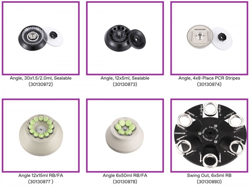 Ohaus Frontier Centrifuge Rotors
