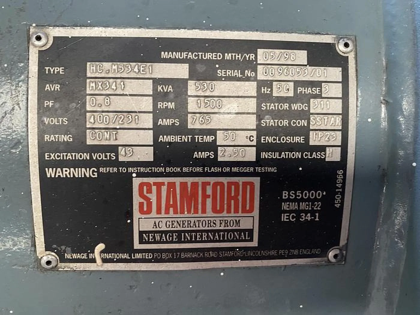 2016 DEUTZ BF8M1015C / STAMFORD GEN.SET 530 KVA - 6