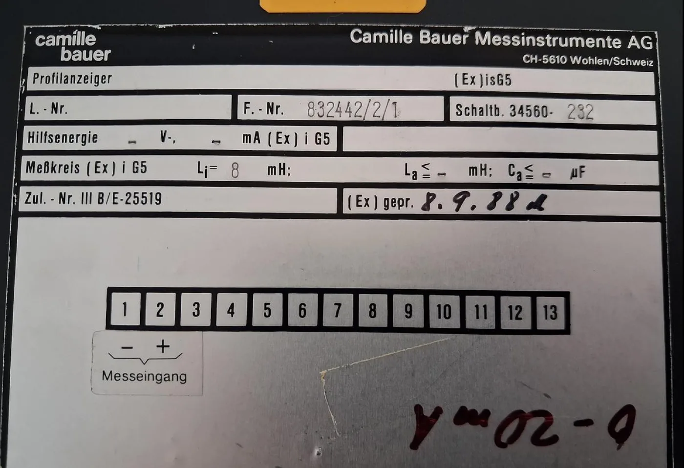 Camille Bauer Drehspulinstrument 0–20 mA 0–100 % Schalttafeleinbau - 7