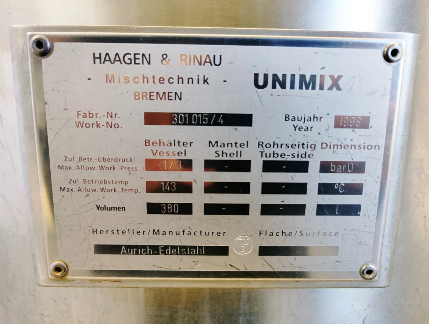 Haagen & Rinau 300 Ltr. - Druck vessel - 6