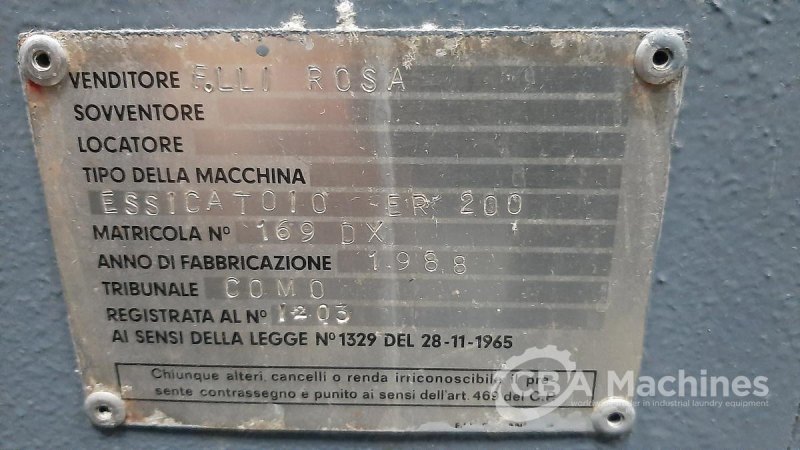 1988/2020 Dryer Fratelli Rosa ER200 ( 751 )