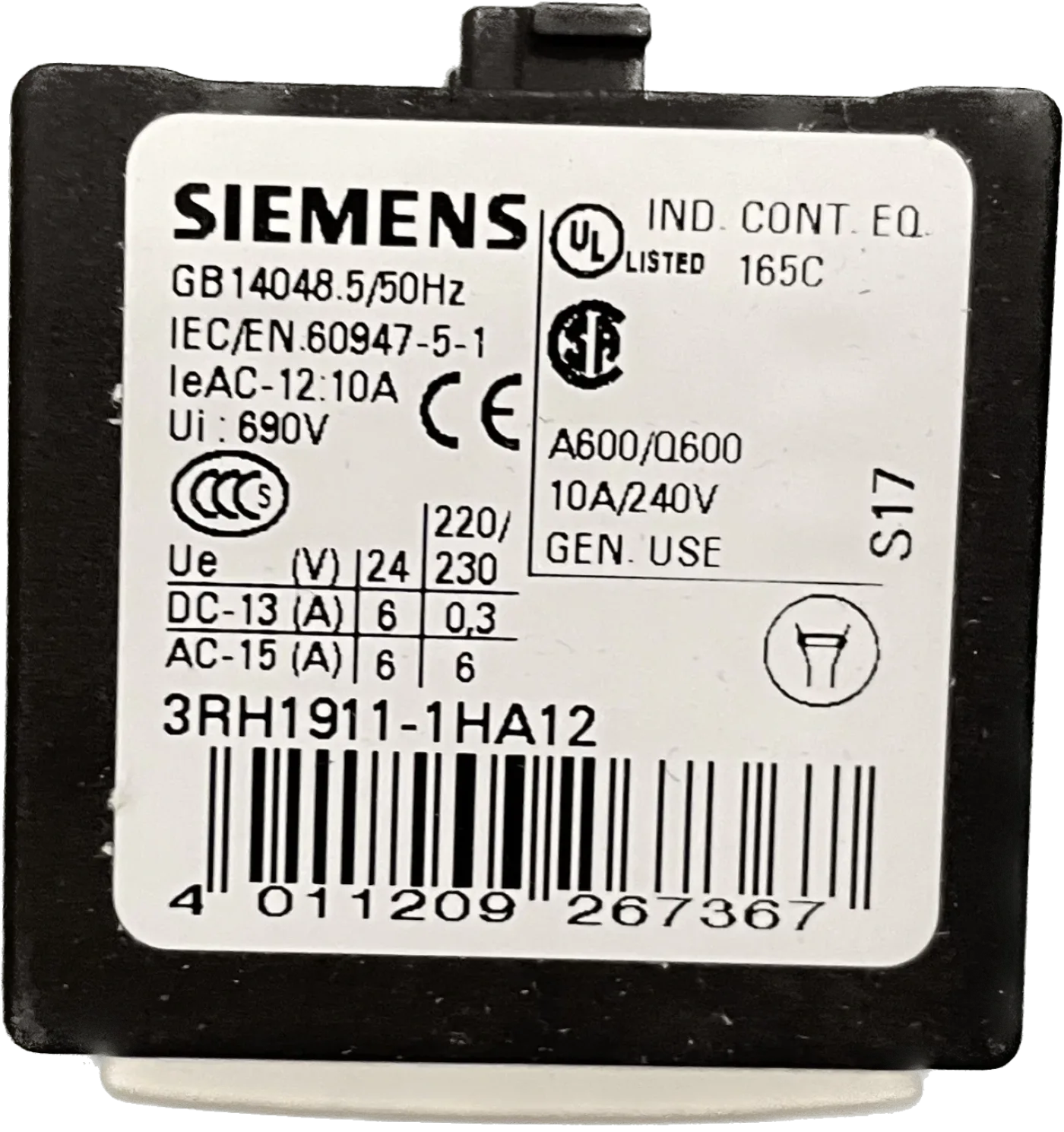 Siemens Hilfsschalterblock 3RH1911-1HA12 - 1