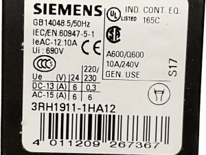 Siemens Hilfsschalterblock 3RH1911-1HA12
