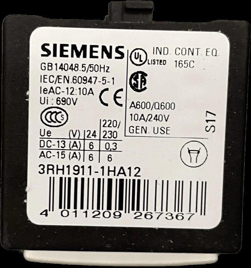 Siemens Hilfsschalterblock 3RH1911-1HA12