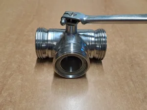THREE-WAY STAINLESS STEEL BALL VALVE, SECOND HAND EQUIPMENT