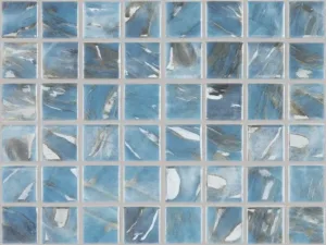 Famoa 10MM Blue decor tegel 3.8x3.8 cm