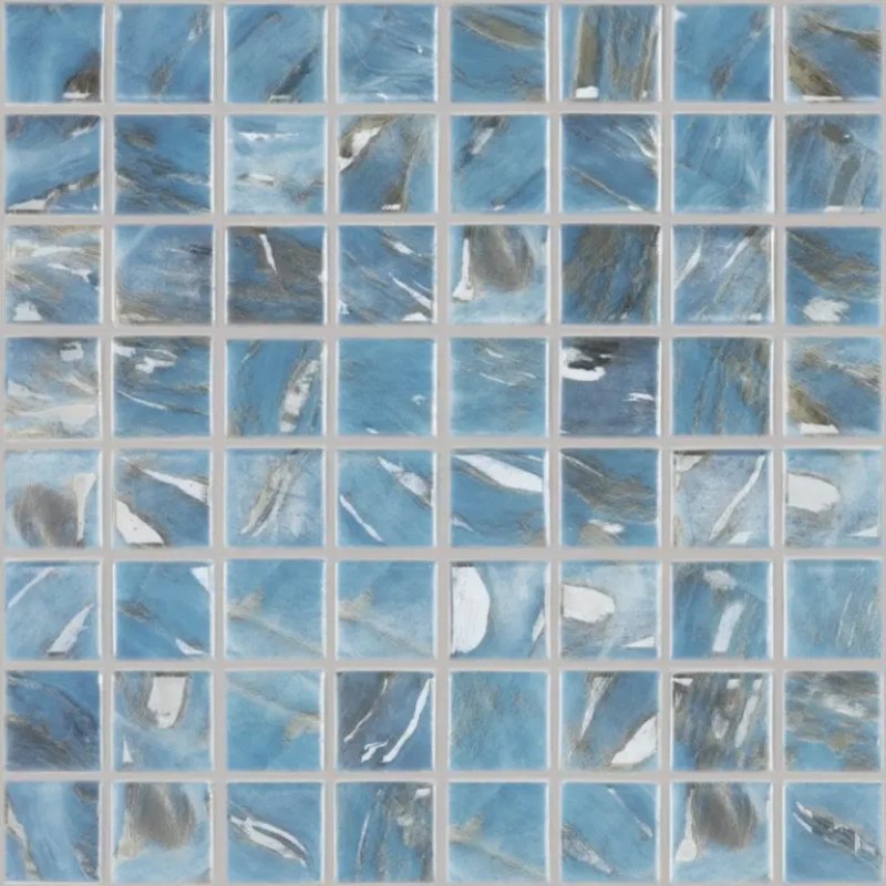 Famoa 10MM Blue decor tegel 3.8x3.8 cm
