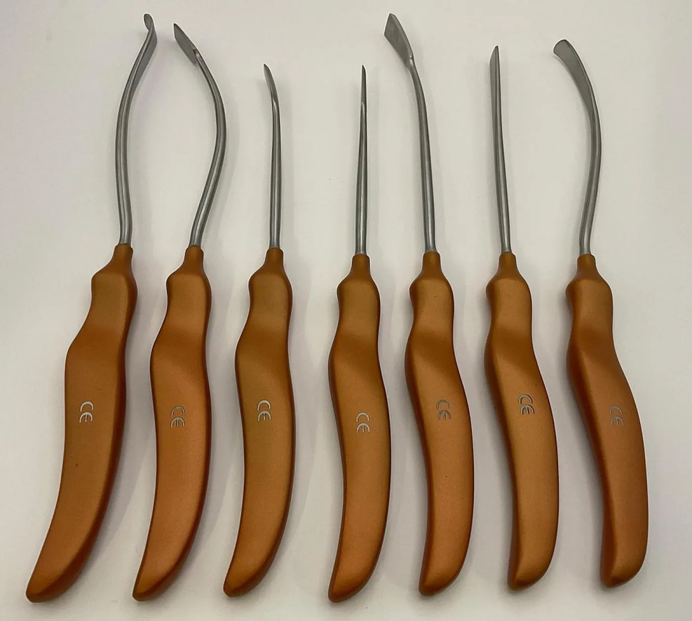GB Medical Endoscopic Facelift & Forehead Dissector Set With Rose Gold Teflon Coated Ergo-Handle - 1