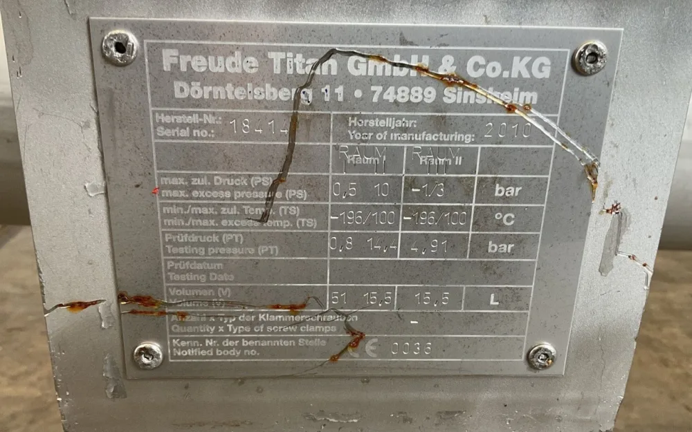 Freude Titan 13 m2 Hastelloy C-22 - Shell and tube heat exchanger