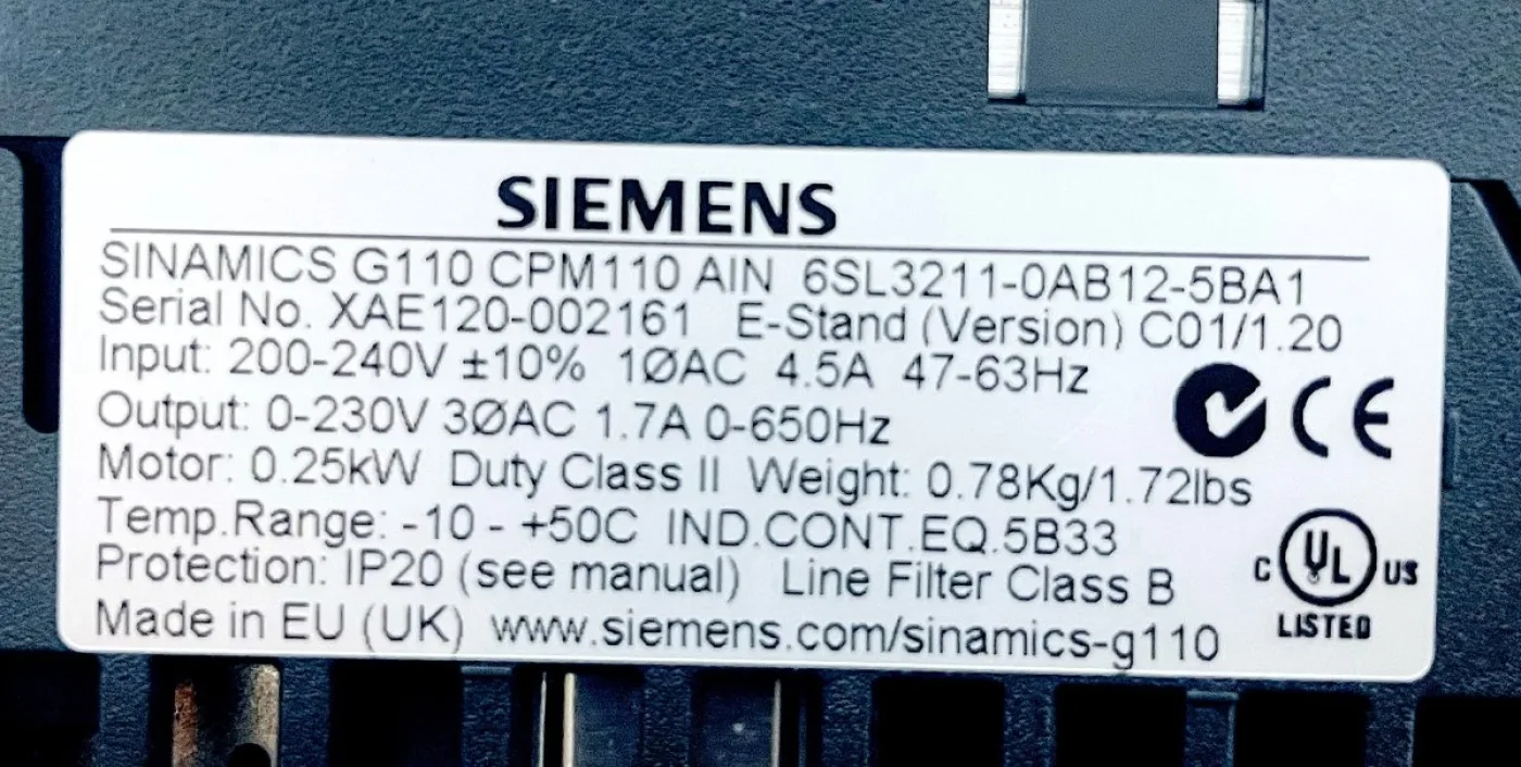 Siemens 6SL3211-0AB12-5BA1 SINAMICS XAE120-002161 - 4