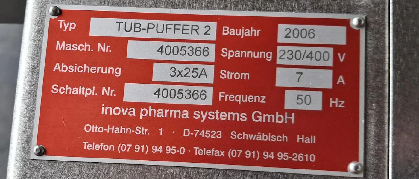 Inova Pharma Systems TUB-PUFFER 2 Puffer- und Zuführeinheit - 6